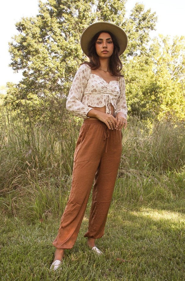 Leaves Pant  Camel
